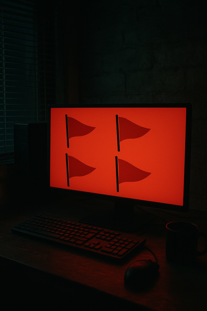 red flags. red, danger, warning, be careful