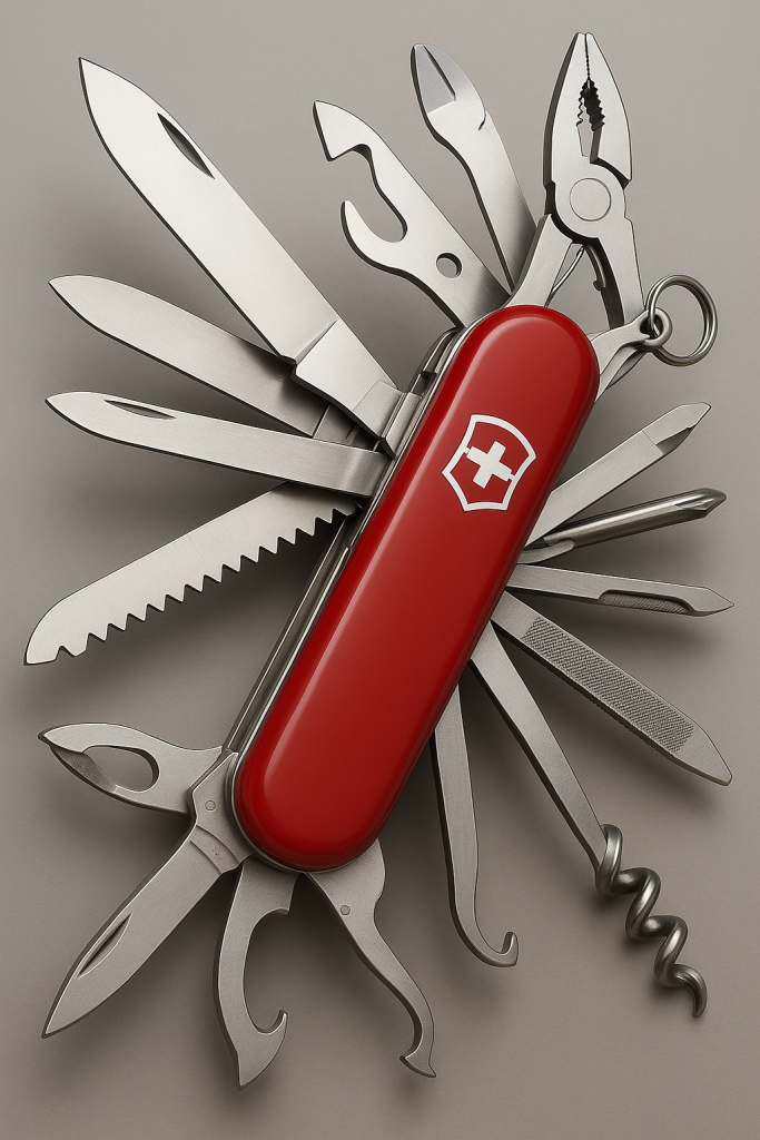 swiss army knife. multi uses, many skills