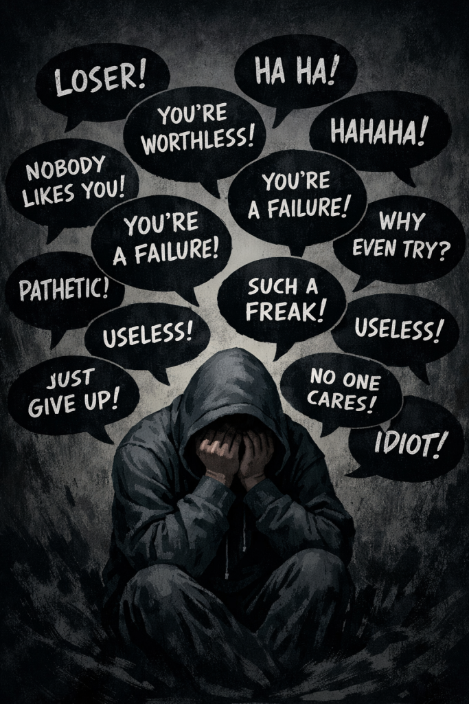 Person overwhelmed by negative comments online