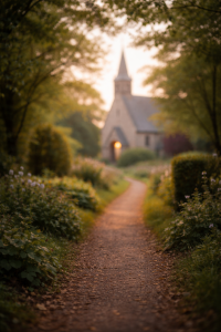 A solitary path on the day of a funeral