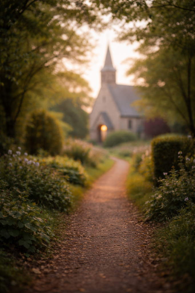 A solitary path on the day of a funeral