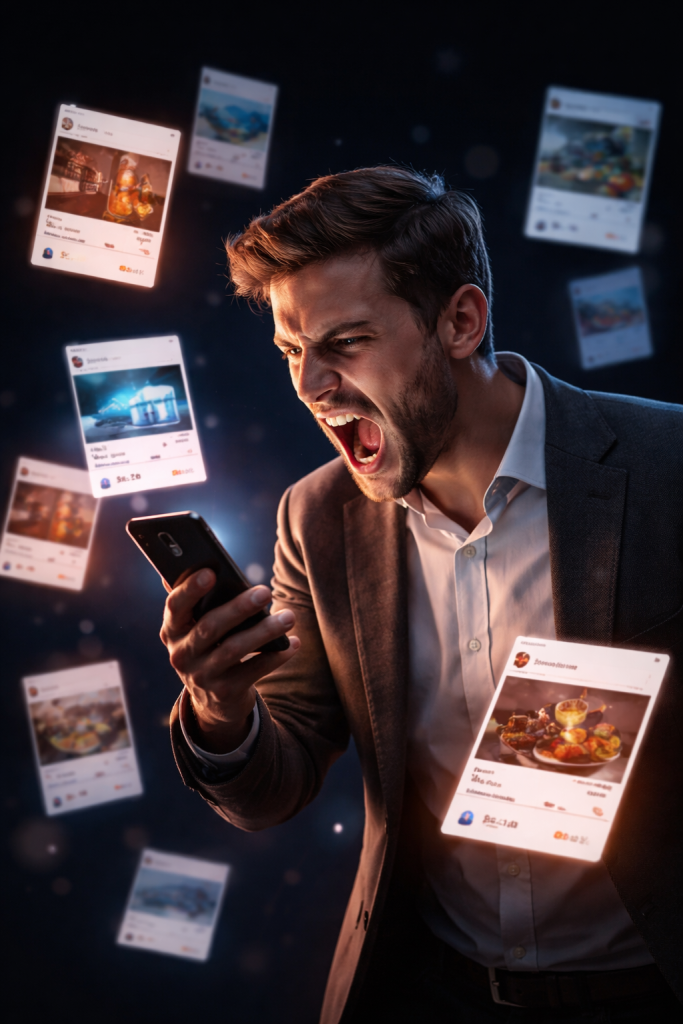 Social media posts disappearing into a void with no engagement