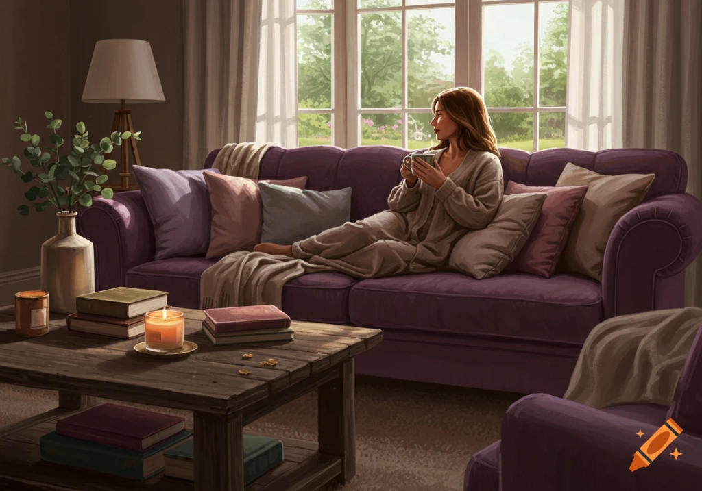 relaxing at home