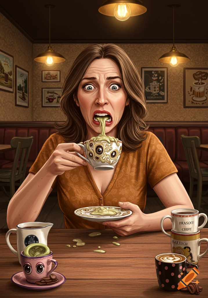 woman racting to an unwanted picture